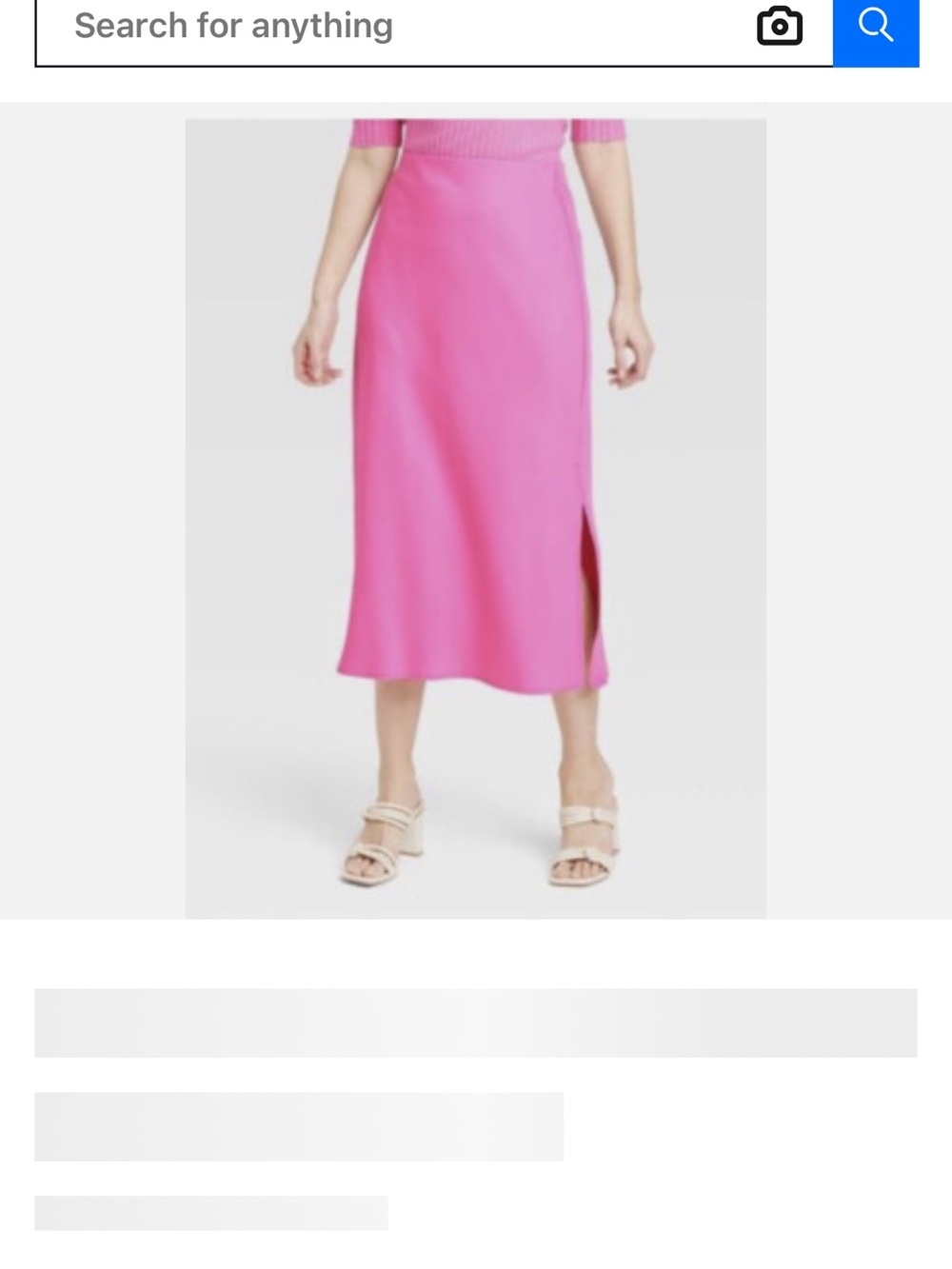 a new day Hot Pink Midi Skirt with Side Slit